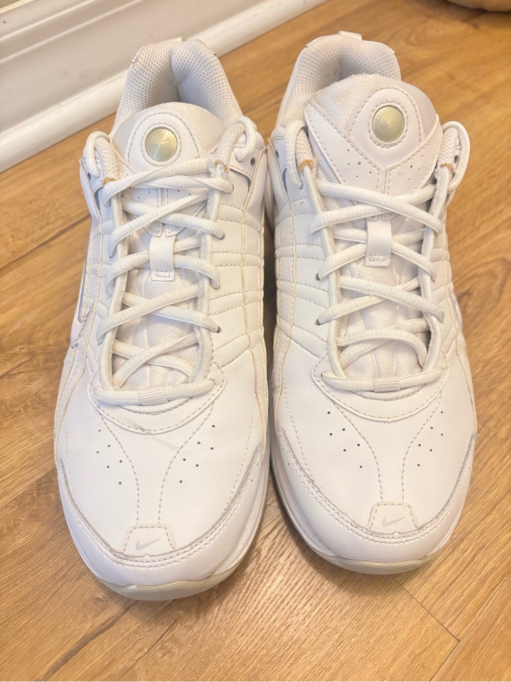 Nike White Leather Athletic Sneakers